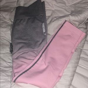 Gymshark light grey/ pink ombré leggings